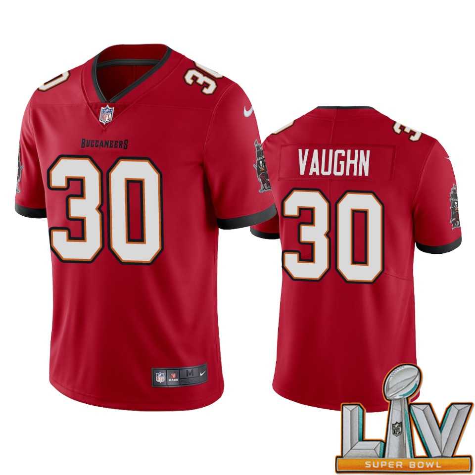 Super Bowl LV 2021 Tampa Bay Buccaneers Men Nike NFL 30 Vaughn Red Vapor Limited Jersey